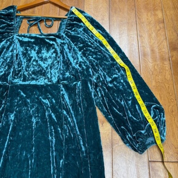 AVA & VIV Womens Whimsigoth Green Velvet Midi Dress Size 2X Going Out Party Date - Picture 9 of 13